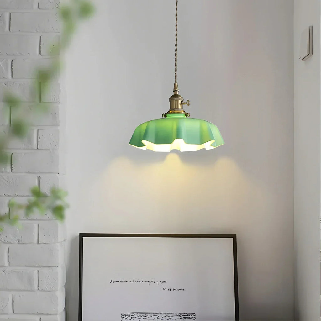 Retro-Pendelleuchte aus farbigem Glas für die Küche | Desfino