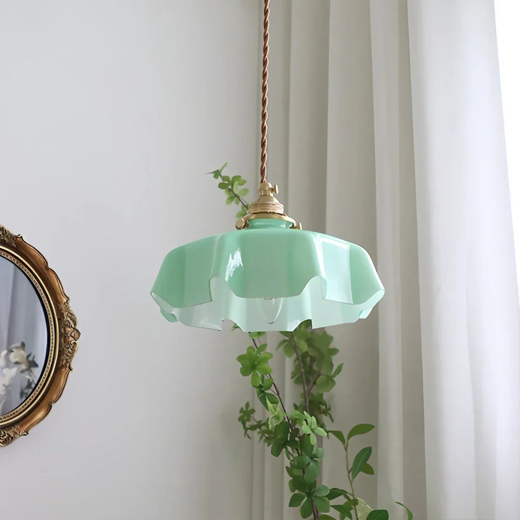 Retro-Pendelleuchte aus farbigem Glas für die Küche | Desfino