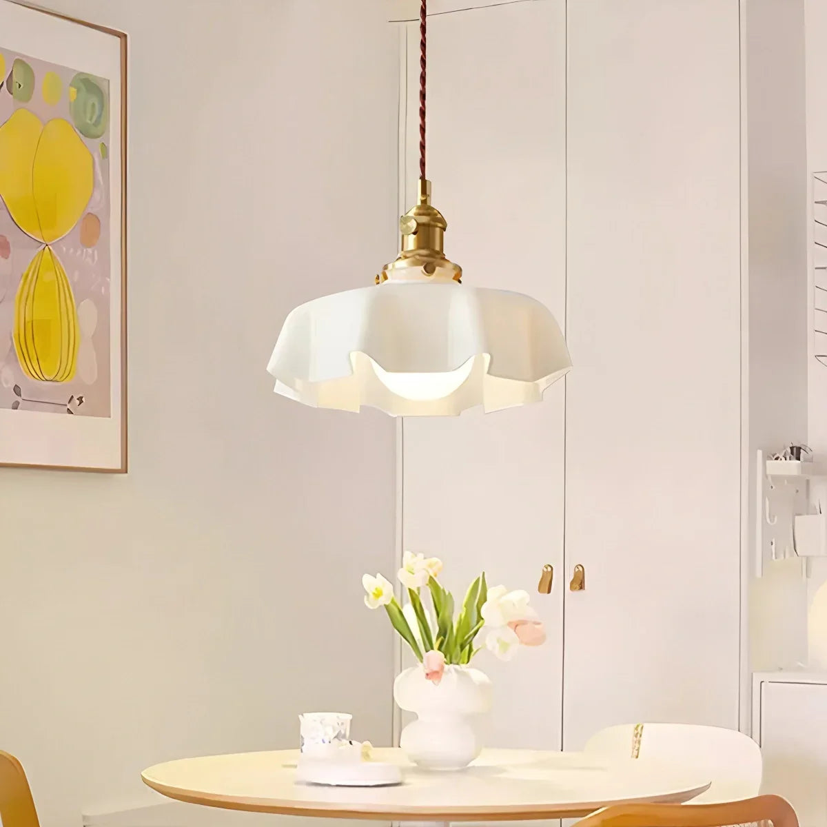 Retro-Pendelleuchte aus farbigem Glas für die Küche | Desfino