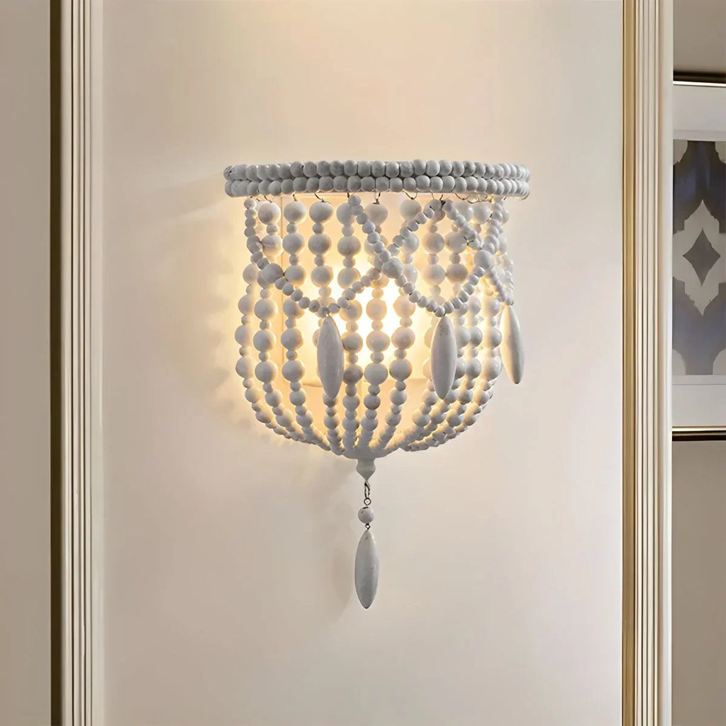 Retro Wooden Bead Chandelier for Dining Room | Desfino