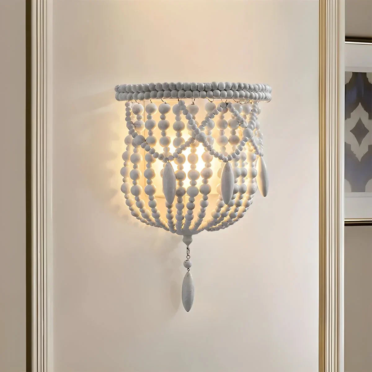 Retro Wooden Bead Chandelier for Dining Room | Desfino