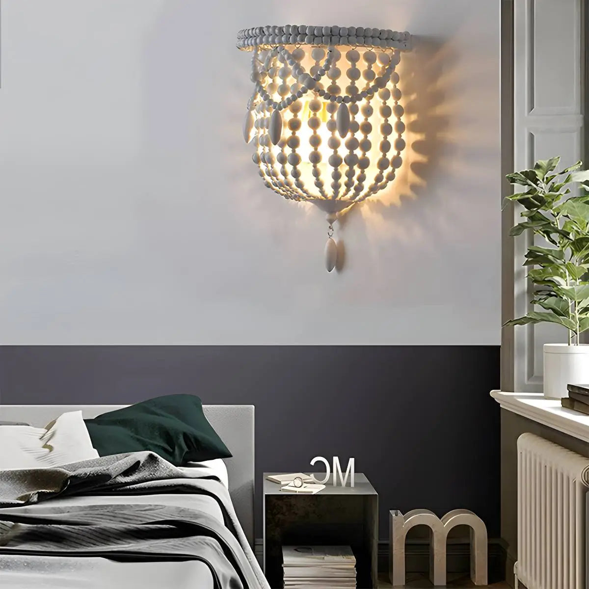 Retro Wooden Bead Chandelier for Dining Room | Desfino