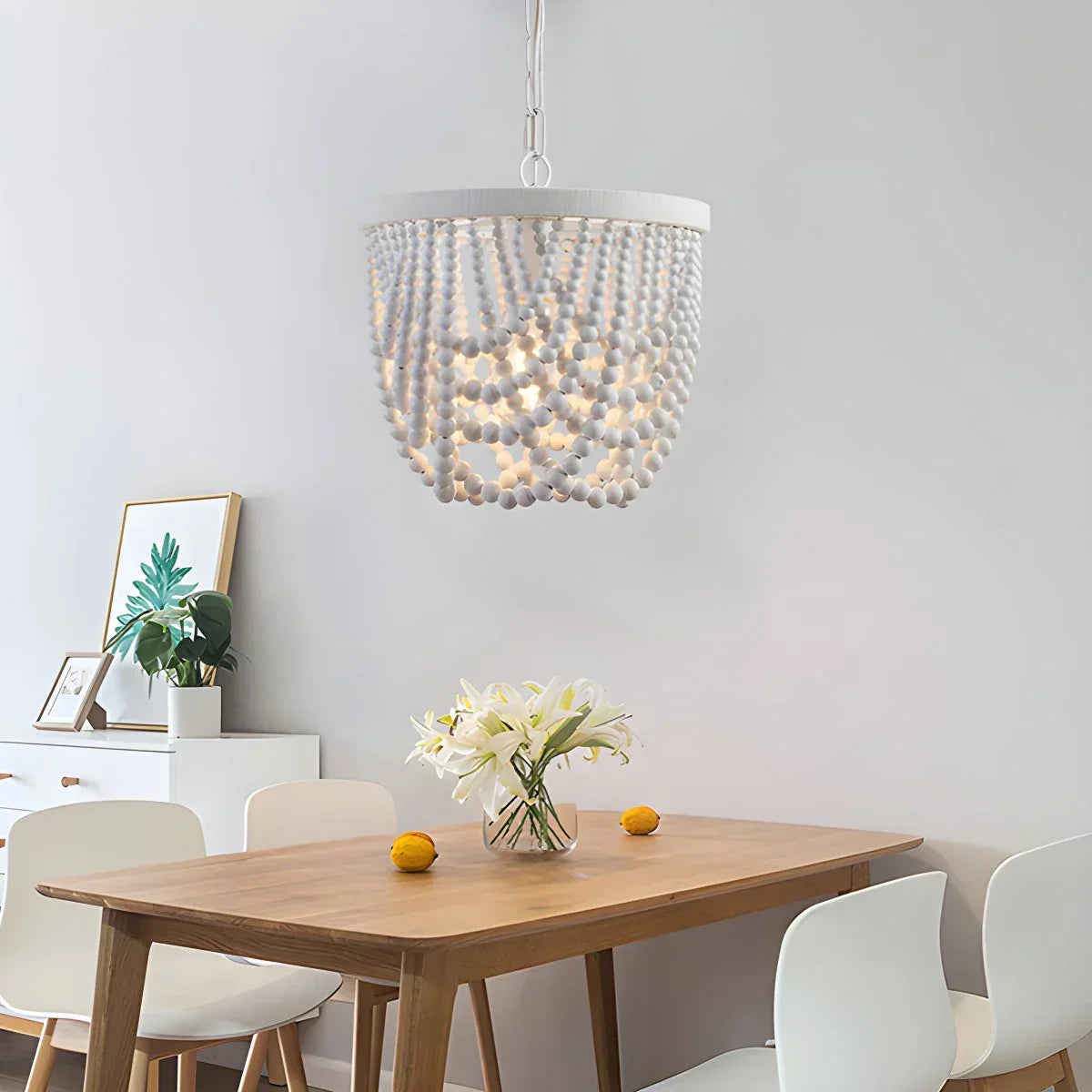 Retro Wooden Bead Chandelier for Dining Room | Desfino