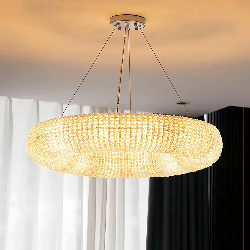 Riddle Round Crystal Led Ring Chandelier | Desfino
