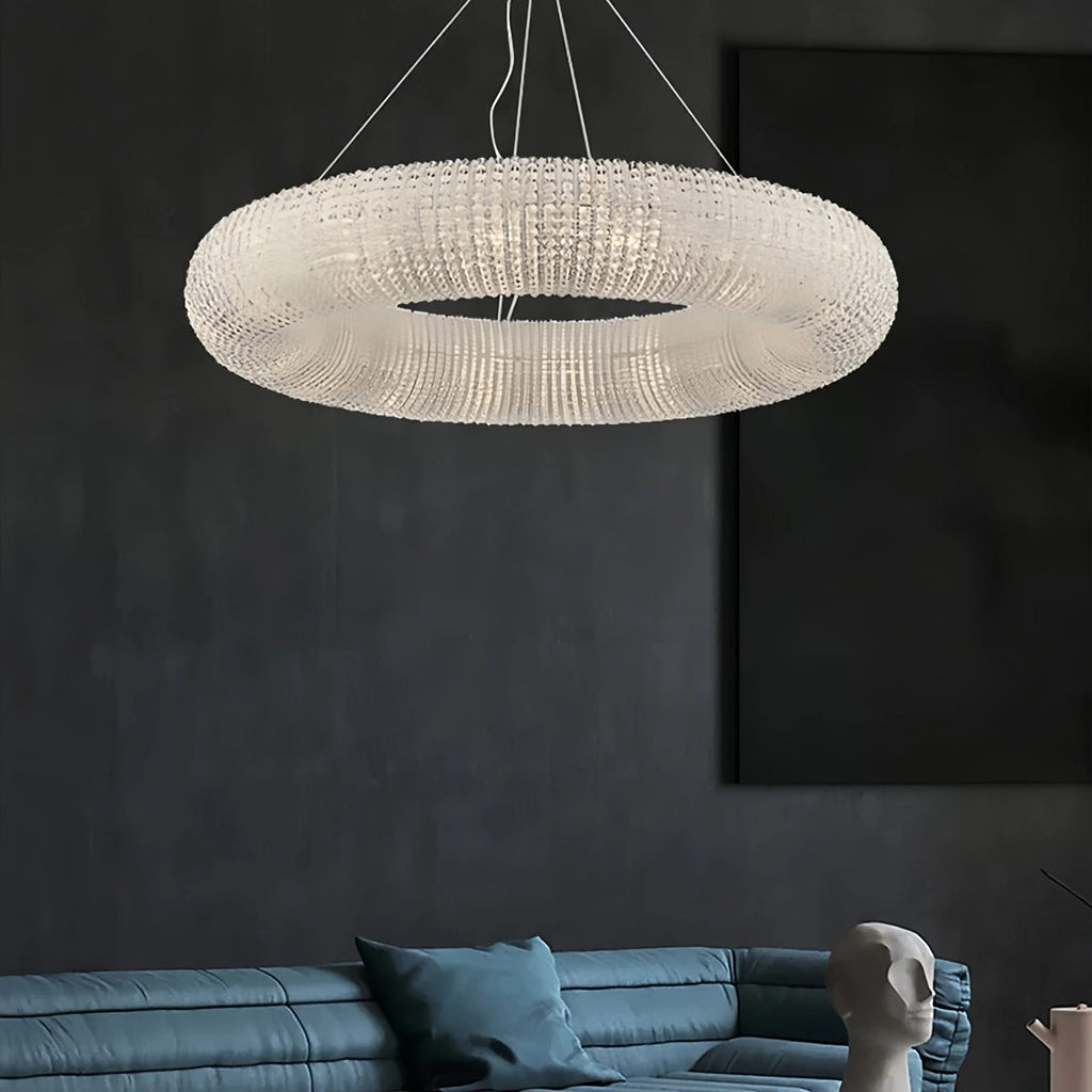 Riddle Round Crystal Led Ring Chandelier | Desfino