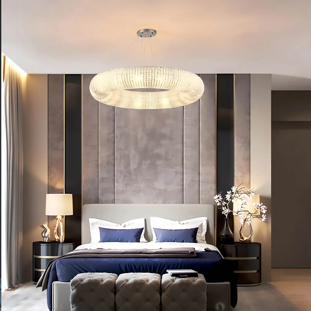 Riddle Round Crystal Led Ring Chandelier | Desfino