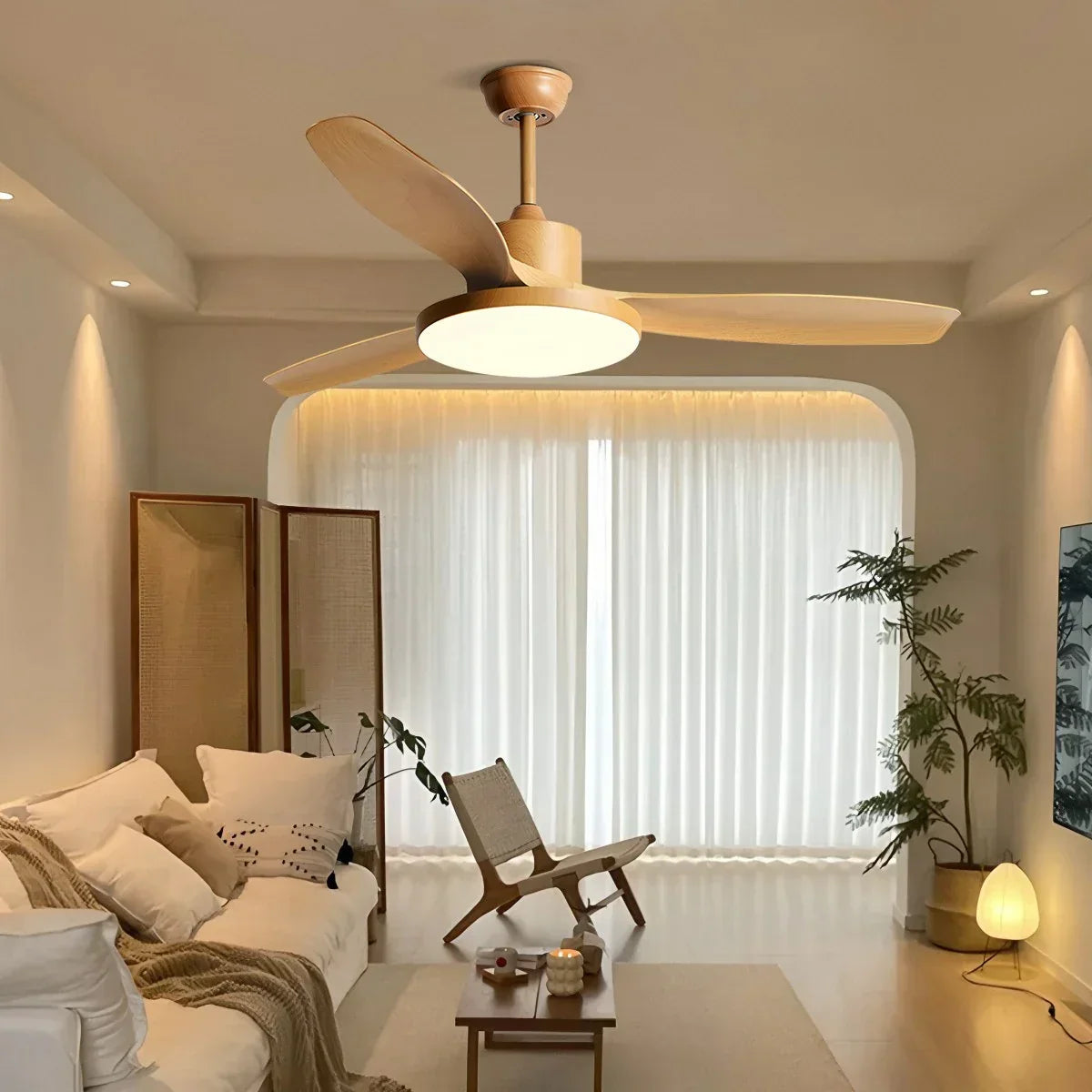 Scandi Reversible Ceiling Fan with Light | Desfino