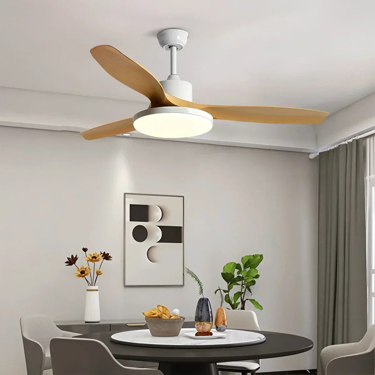 Scandi Reversible Ceiling Fan with Light | Desfino