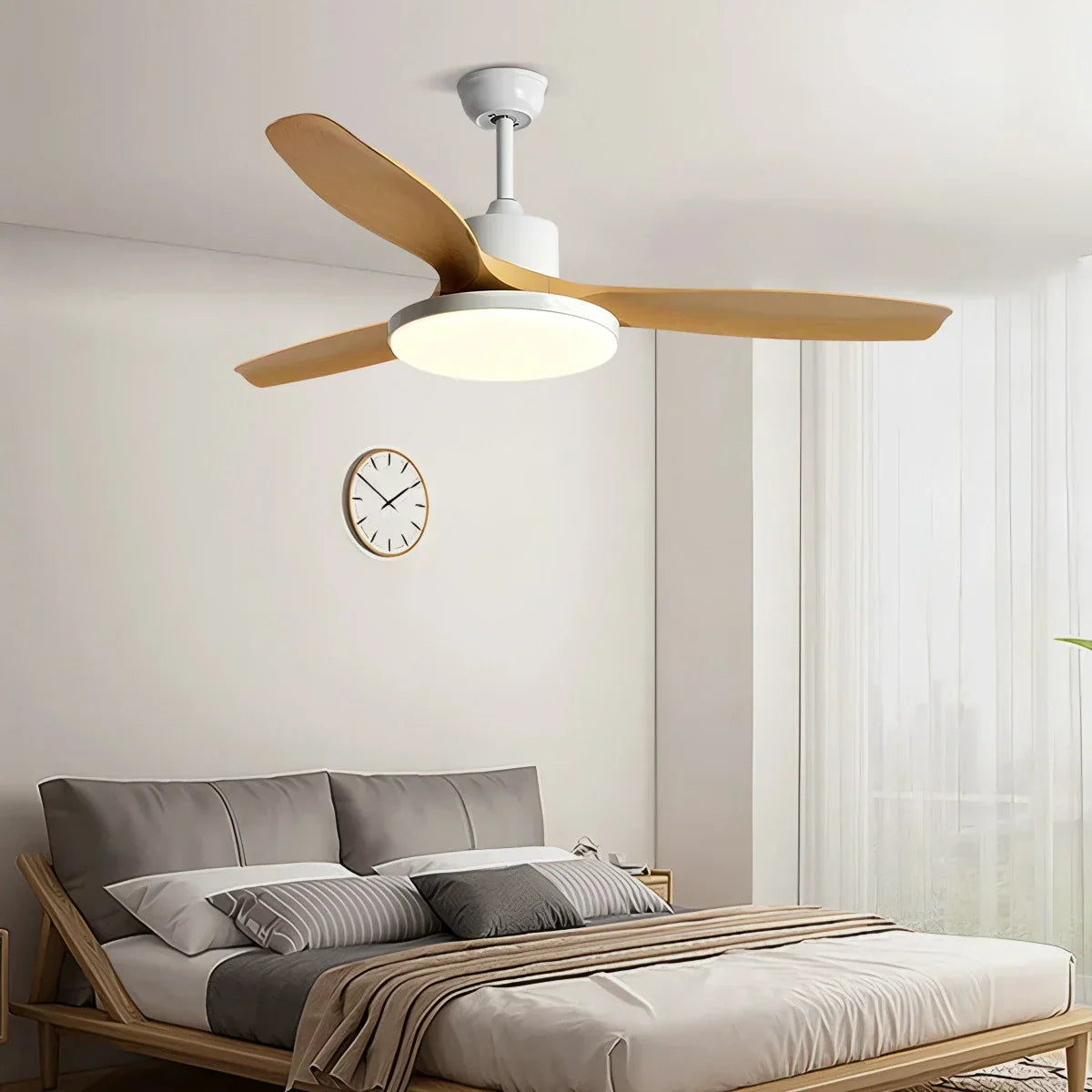 Scandi Reversible Ceiling Fan with Light | Desfino