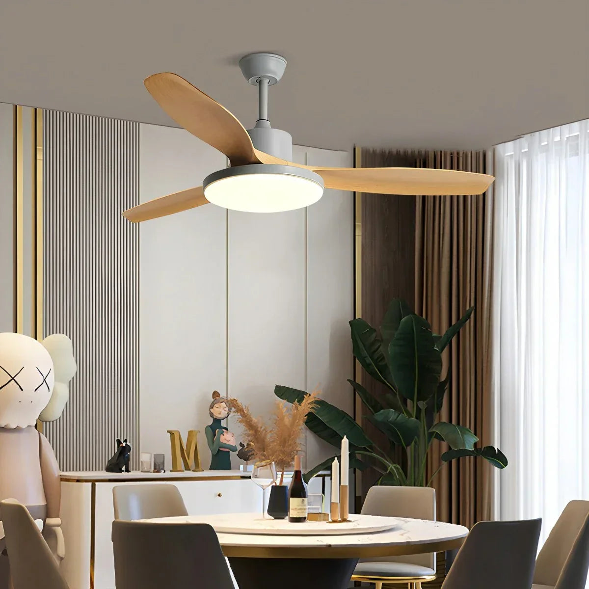 Scandi Reversible Ceiling Fan with Light | Desfino