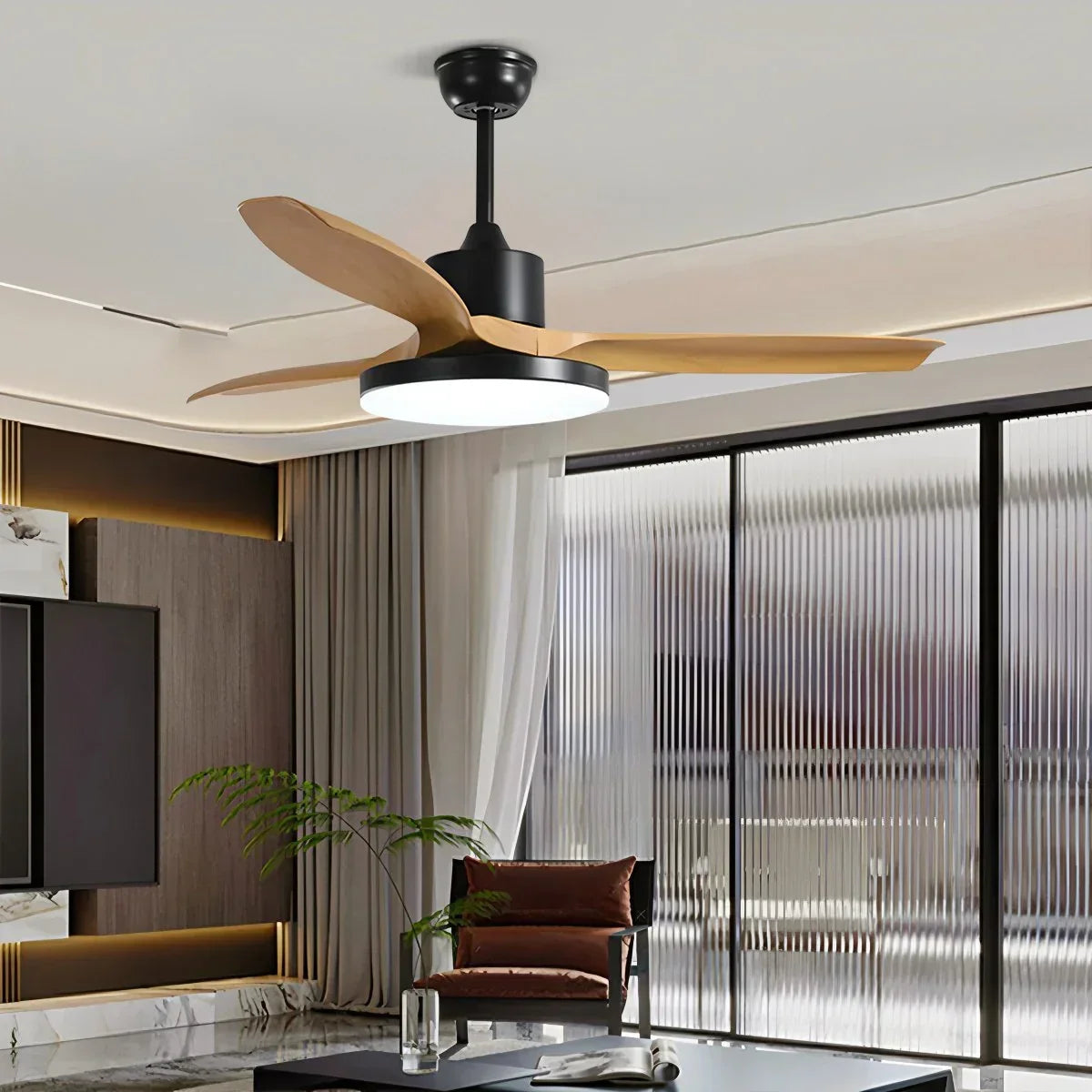 Scandi Reversible Ceiling Fan with Light | Desfino