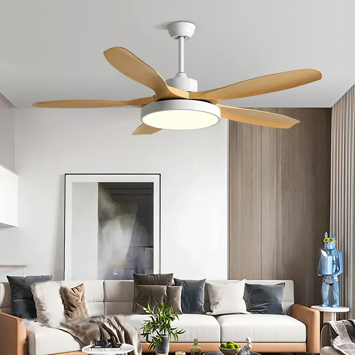Scandi Reversible Ceiling Fan with Light | Desfino