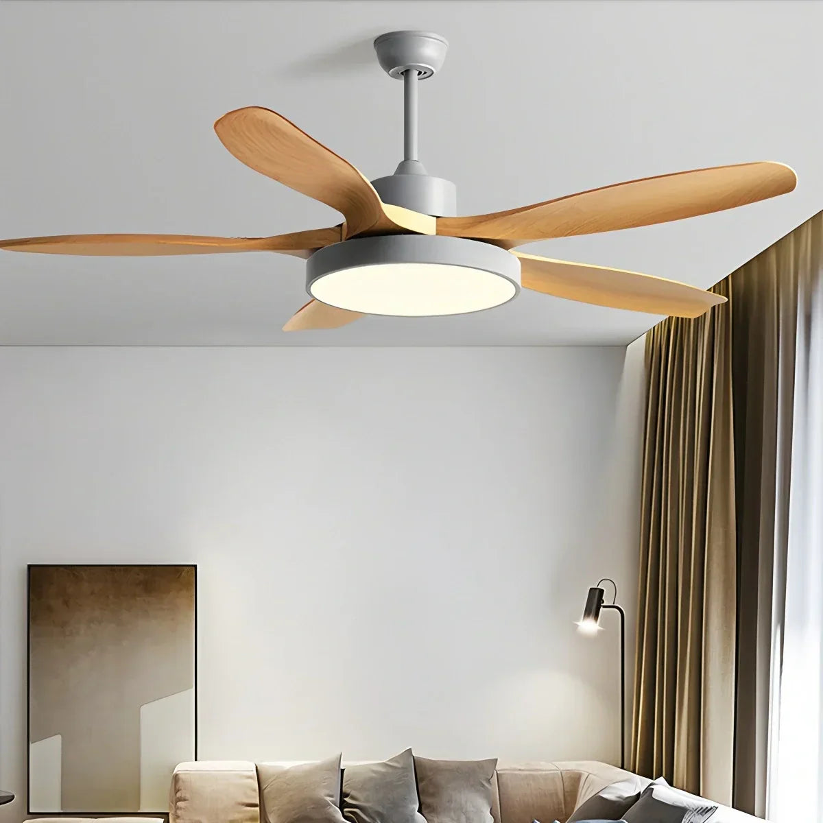 Scandi Reversible Ceiling Fan with Light | Desfino