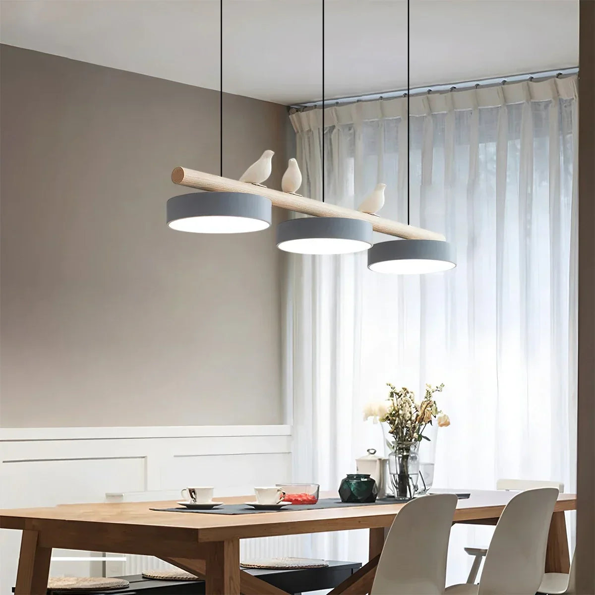 Modern Bird Perch Linear Chandelier for Dining Room | Desfino