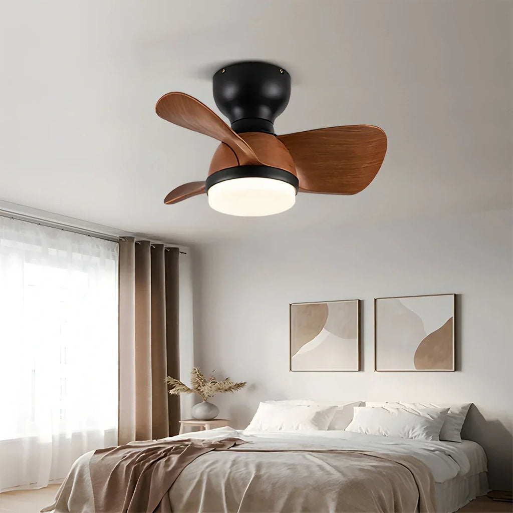 Small Flush Mount Ceiling Fan with Light | Desfino