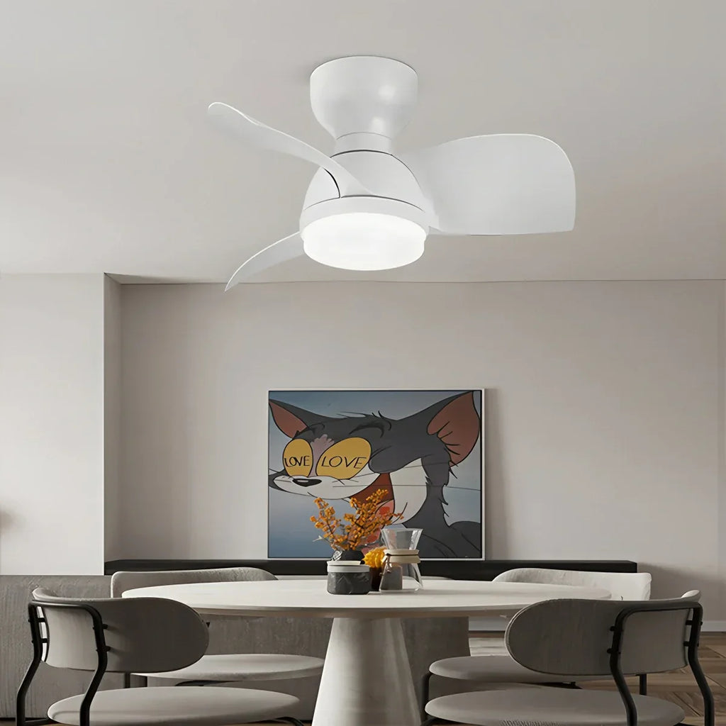 Small Flush Mount Ceiling Fan with Light | Desfino