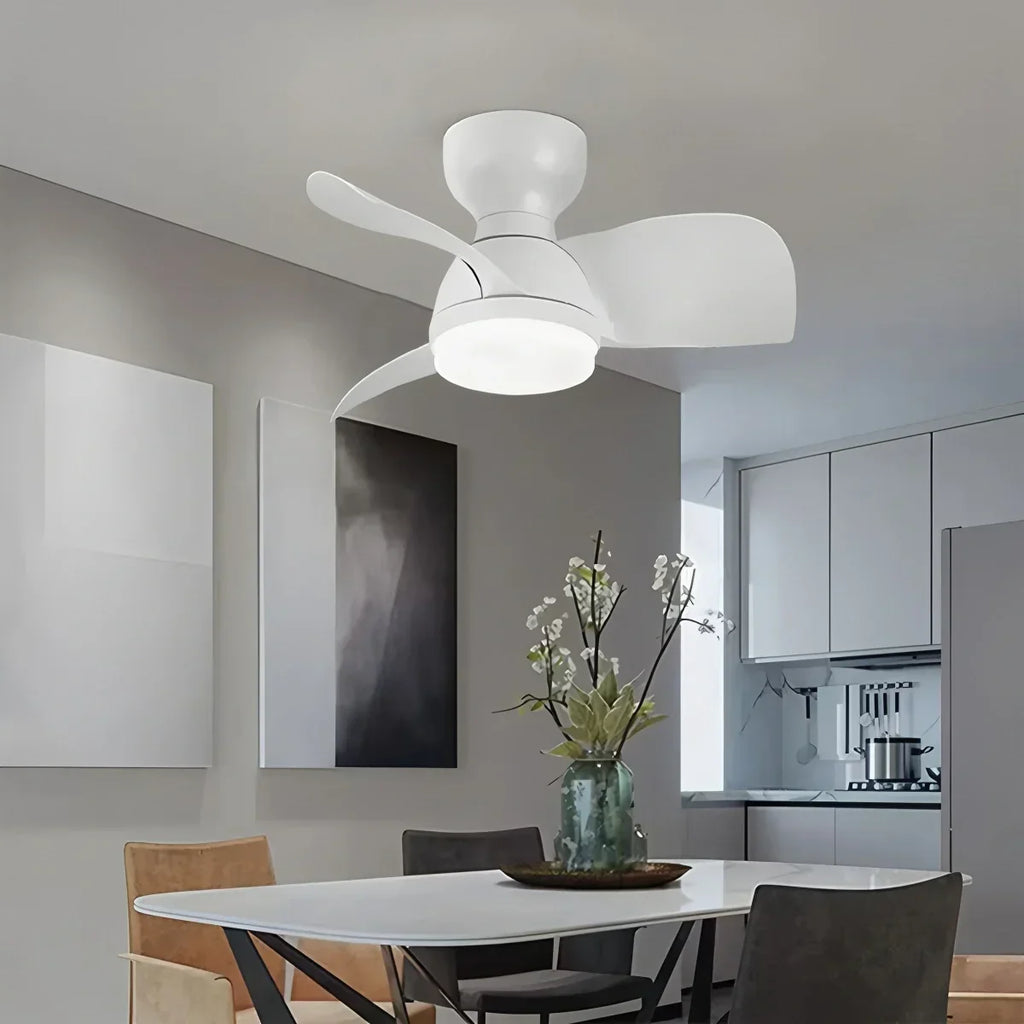 Small Flush Mount Ceiling Fan with Light | Desfino