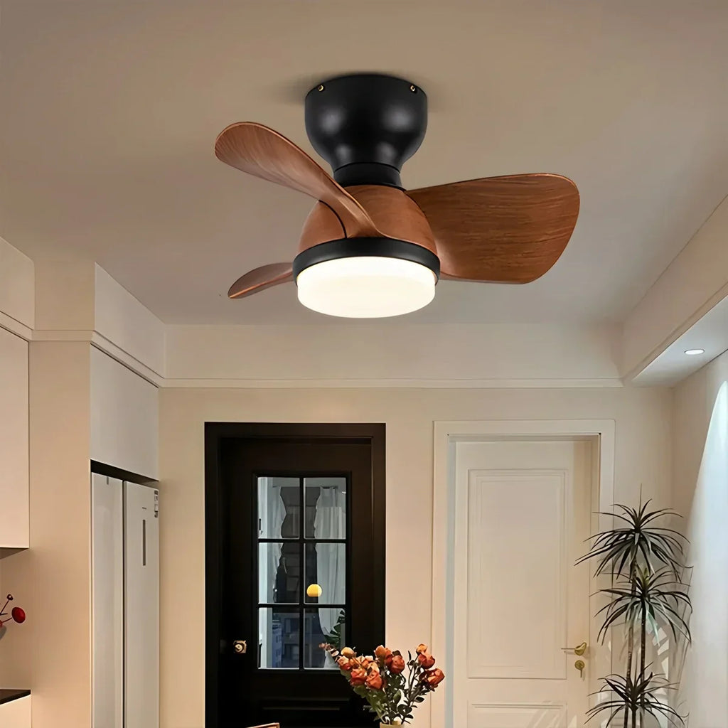 Small Flush Mount Ceiling Fan with Light | Desfino