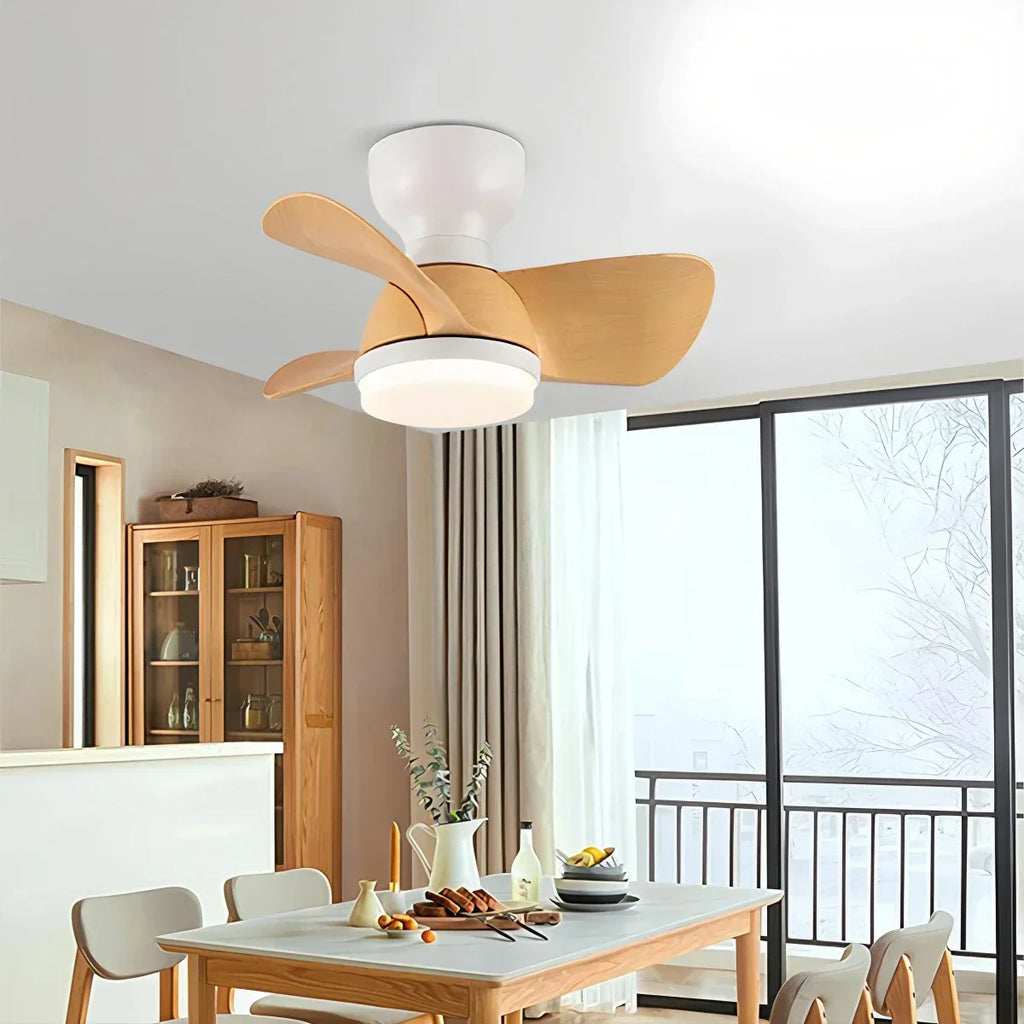 Small Flush Mount Ceiling Fan with Light | Desfino