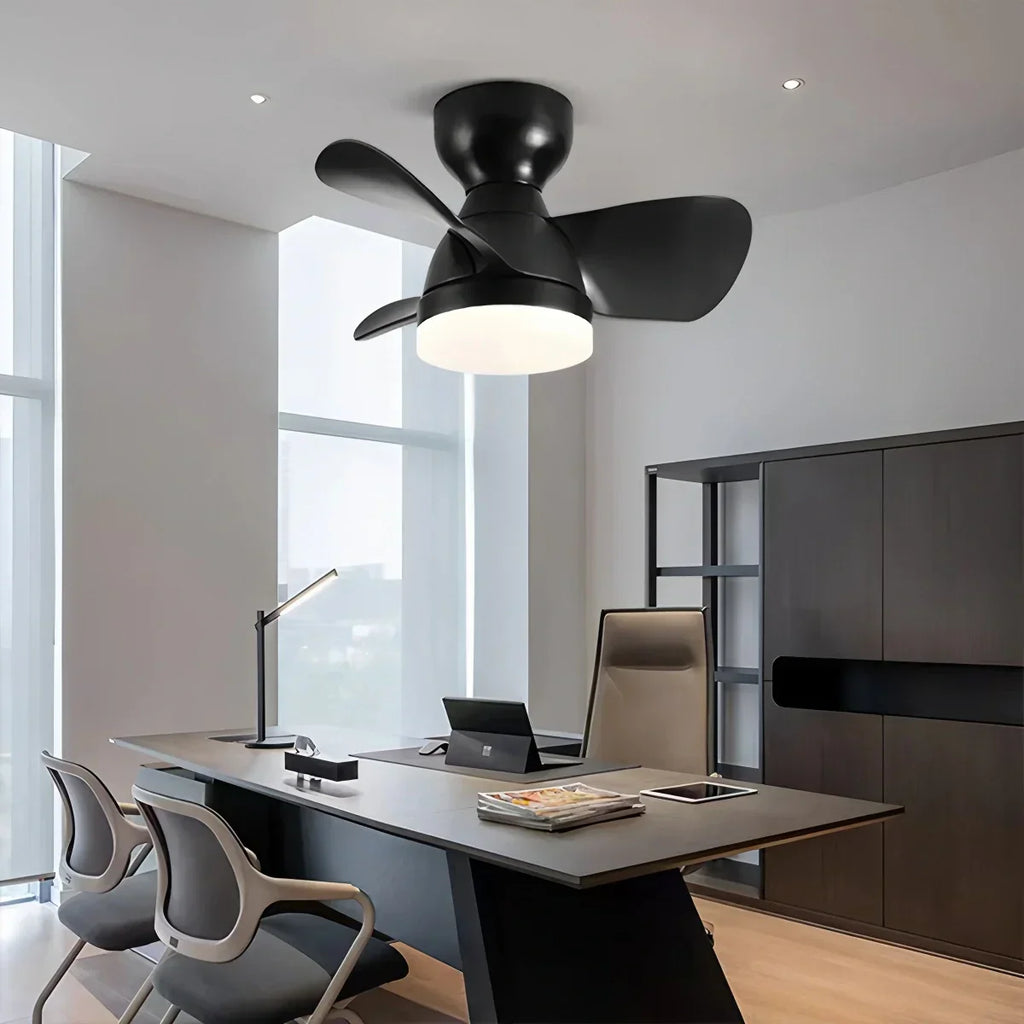 Small Flush Mount Ceiling Fan with Light | Desfino