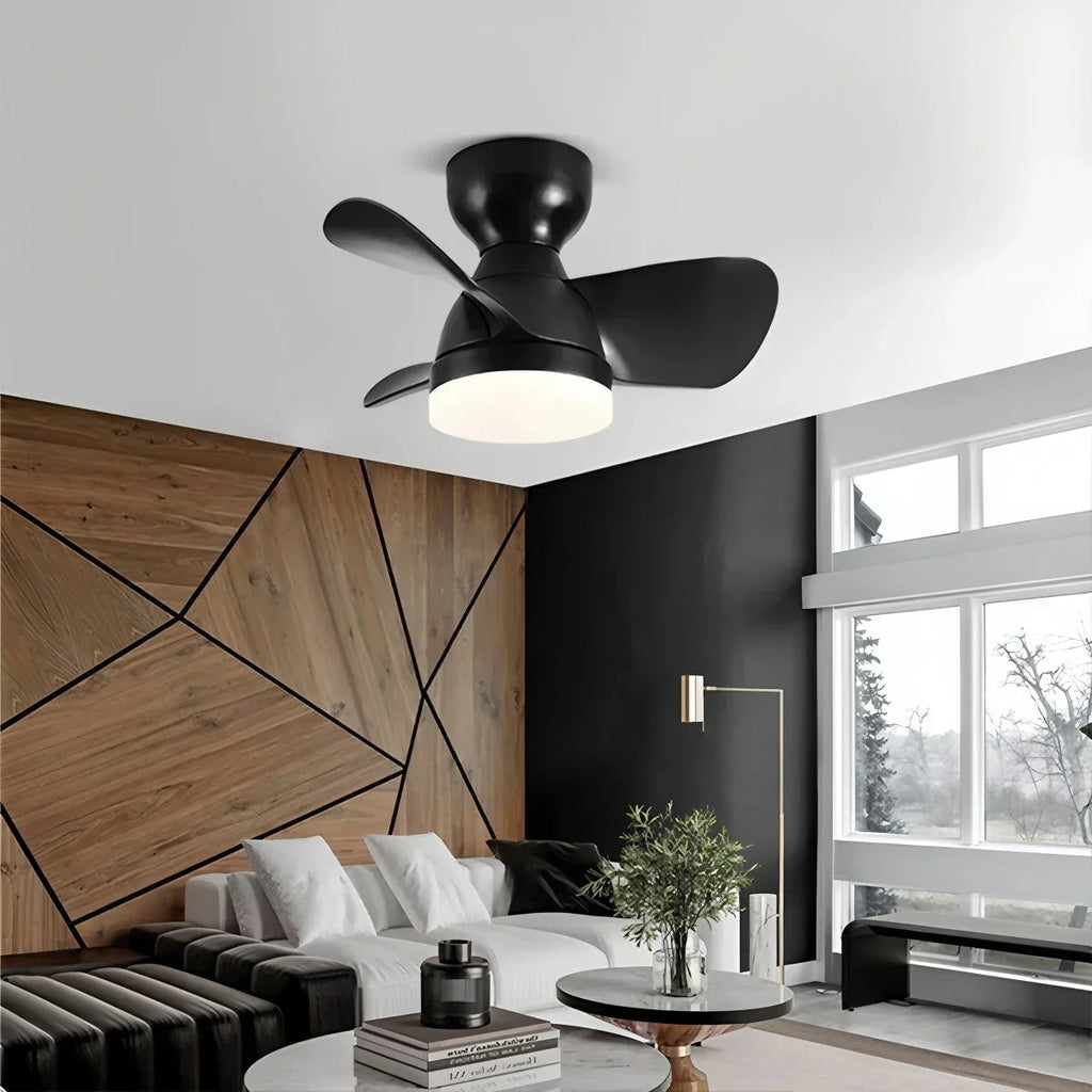 Small Flush Mount Ceiling Fan with Light | Desfino