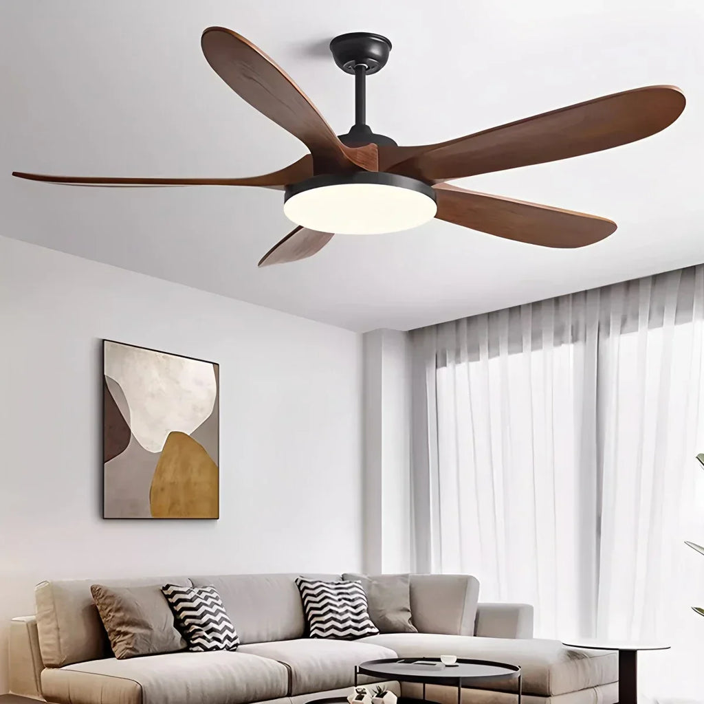 Deckenventilator mit 5 Holzblättern und Licht | Desfino