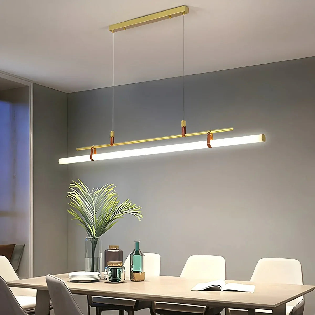 Lineare LED-Pendelleuchte Solin für den Essbereich | Desfino