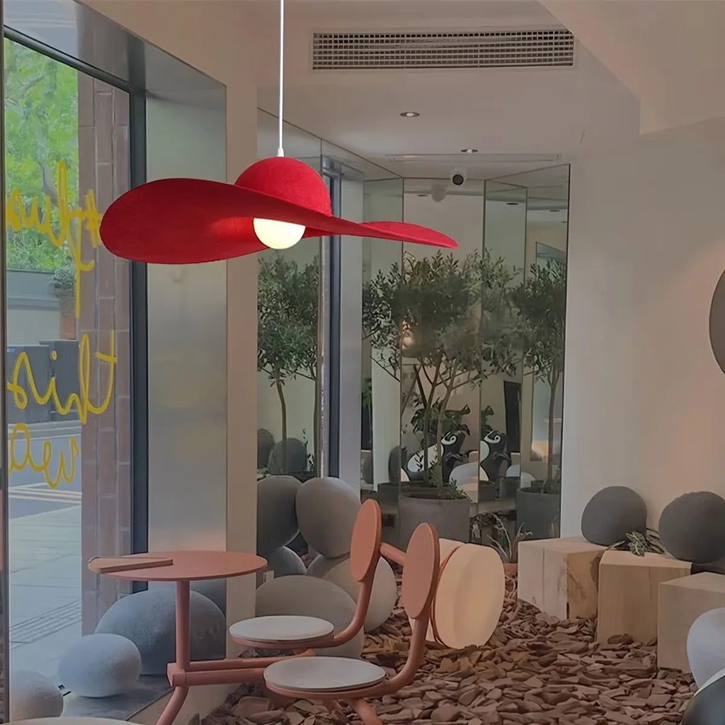 Straw Hat Acoustic Pendant Light for Dining room | Desfino