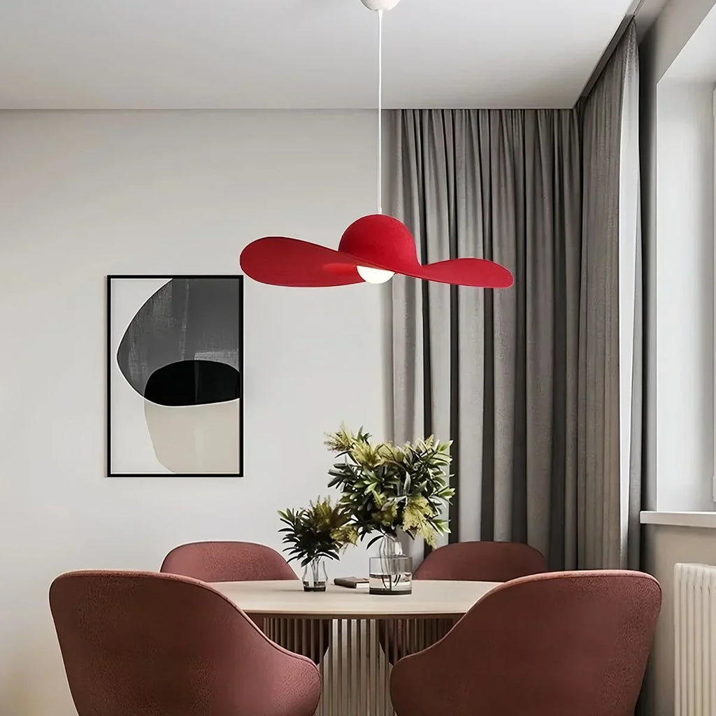Straw Hat Acoustic Pendant Light for Dining room | Desfino