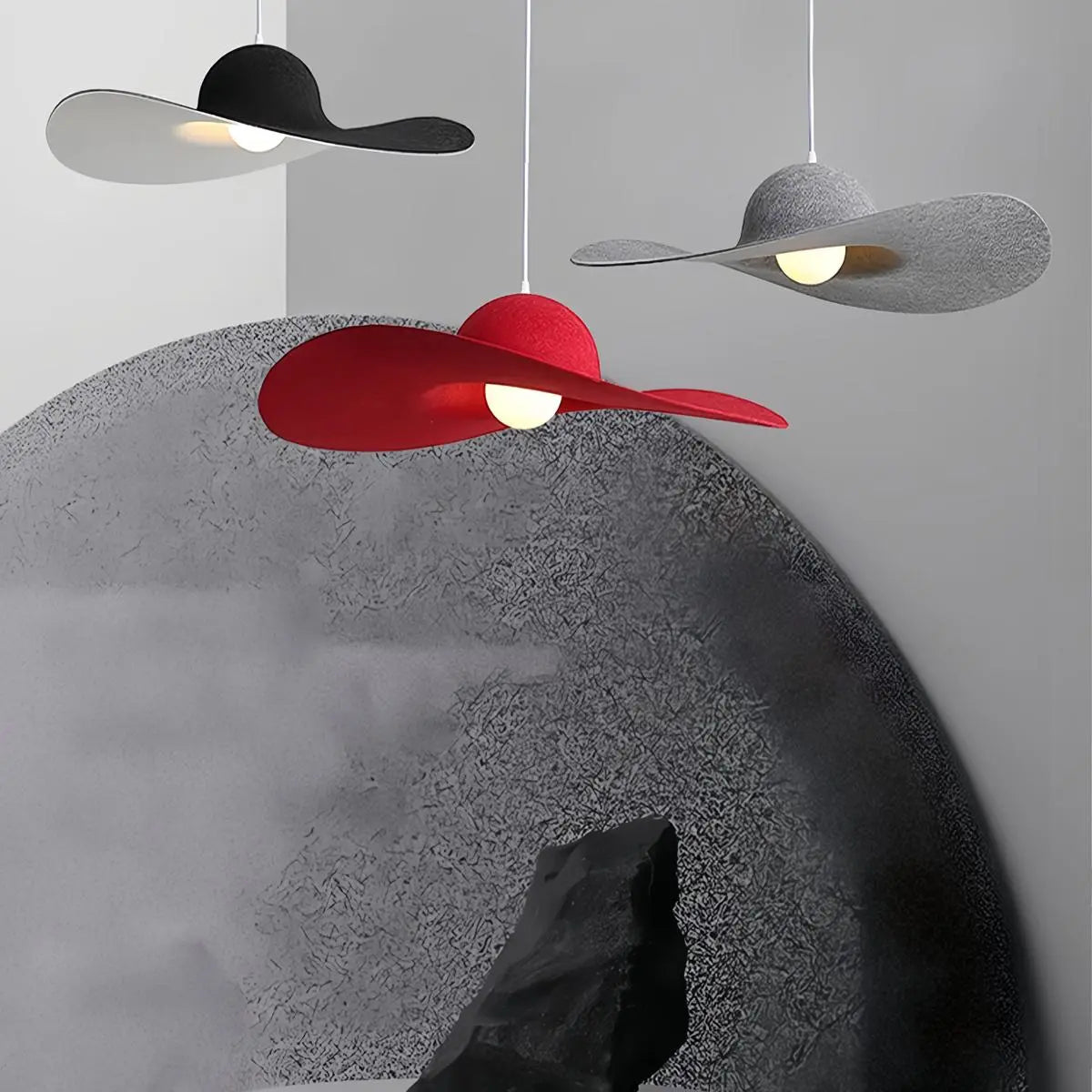 Straw Hat Acoustic Pendant Light for Dining room | Desfino