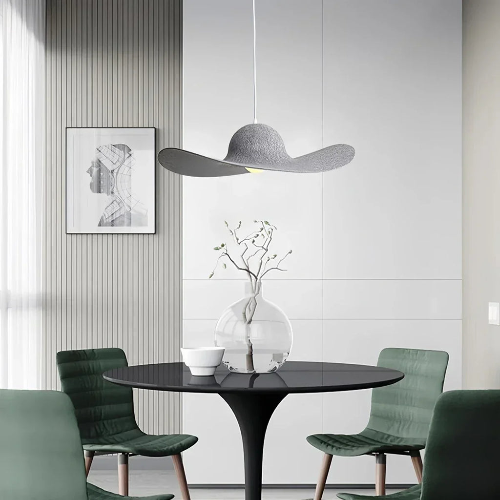 Straw Hat Acoustic Pendant Light for Dining room | Desfino