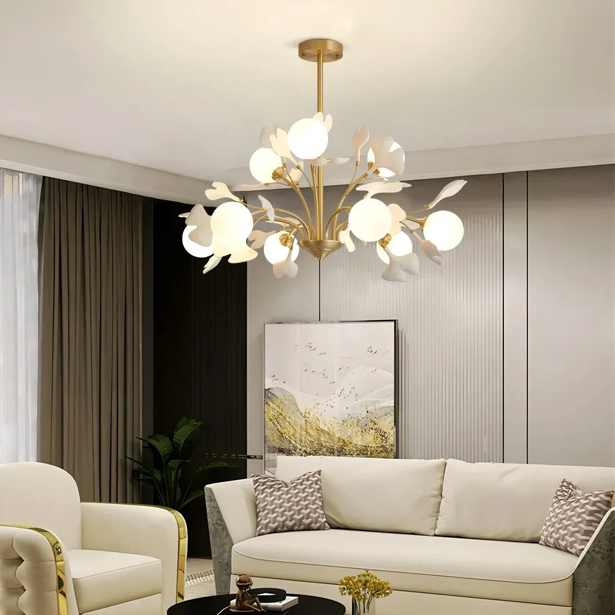 Thalassa Ginkgo Chandelier for Living Room | Desfino