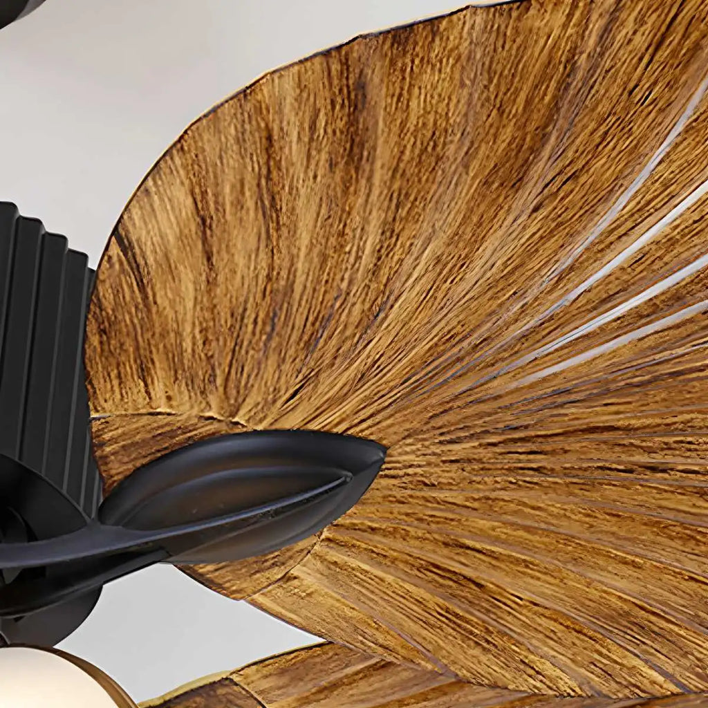 Tropical Palm Leaves Ceiling Fan with Light | Desfino