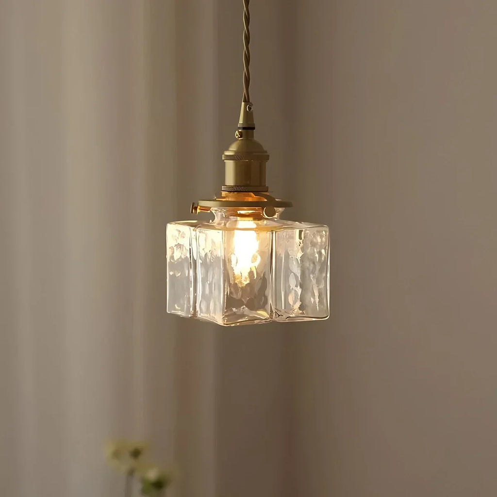 Verglas Clear Glass Pendant Light for Bedroom | Desfino