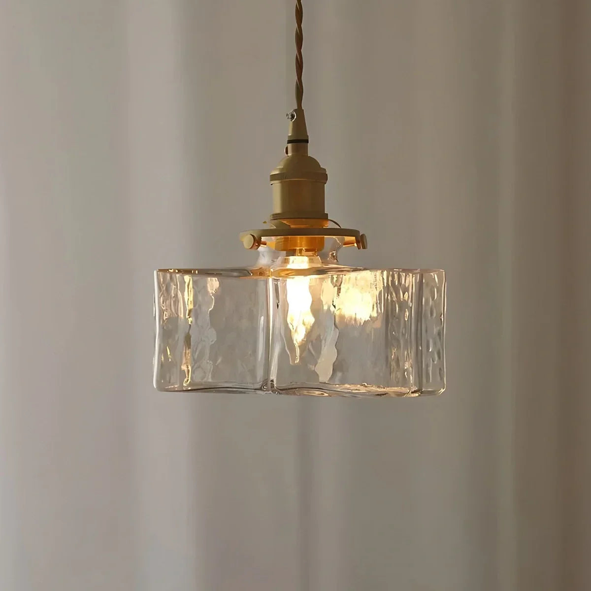 Verglas Clear Glass Pendant Light for Bedroom | Desfino