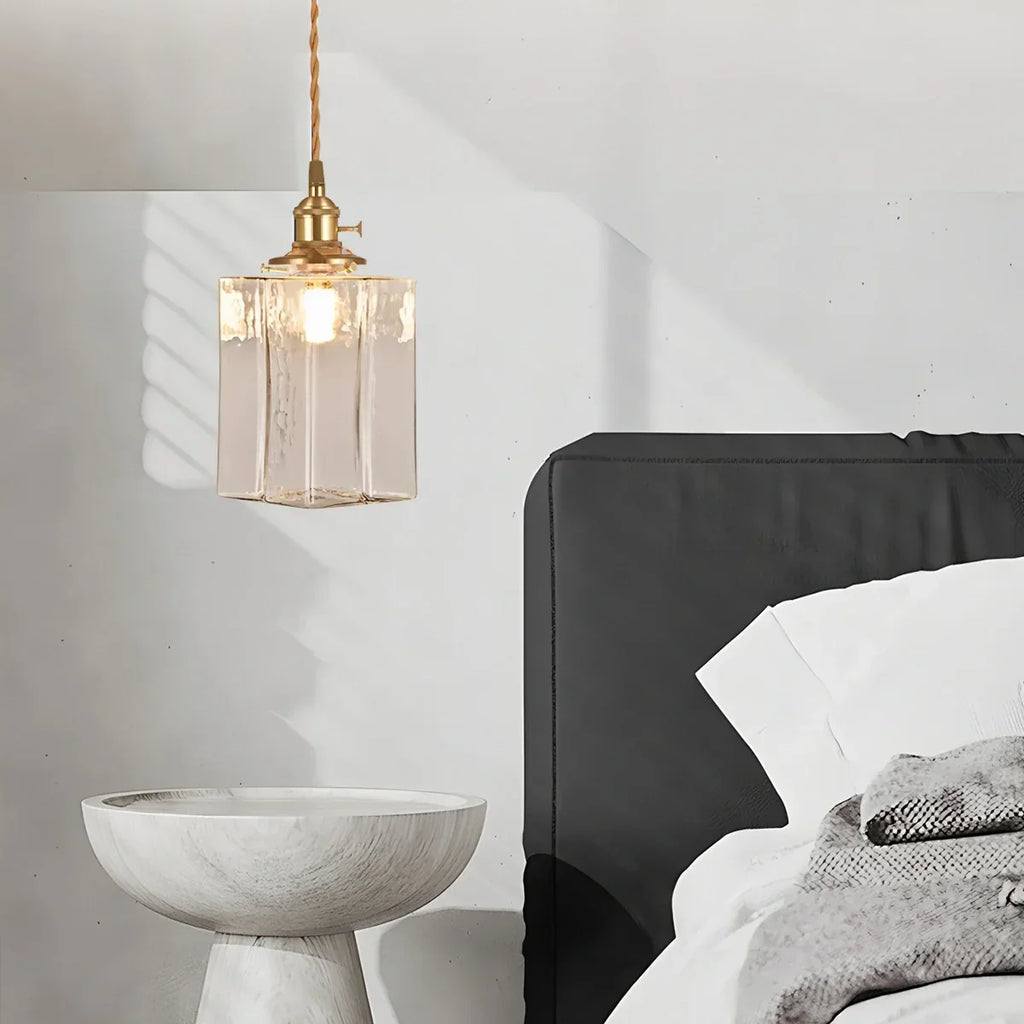 Verglas Clear Glass Pendant Light for Bedroom | Desfino