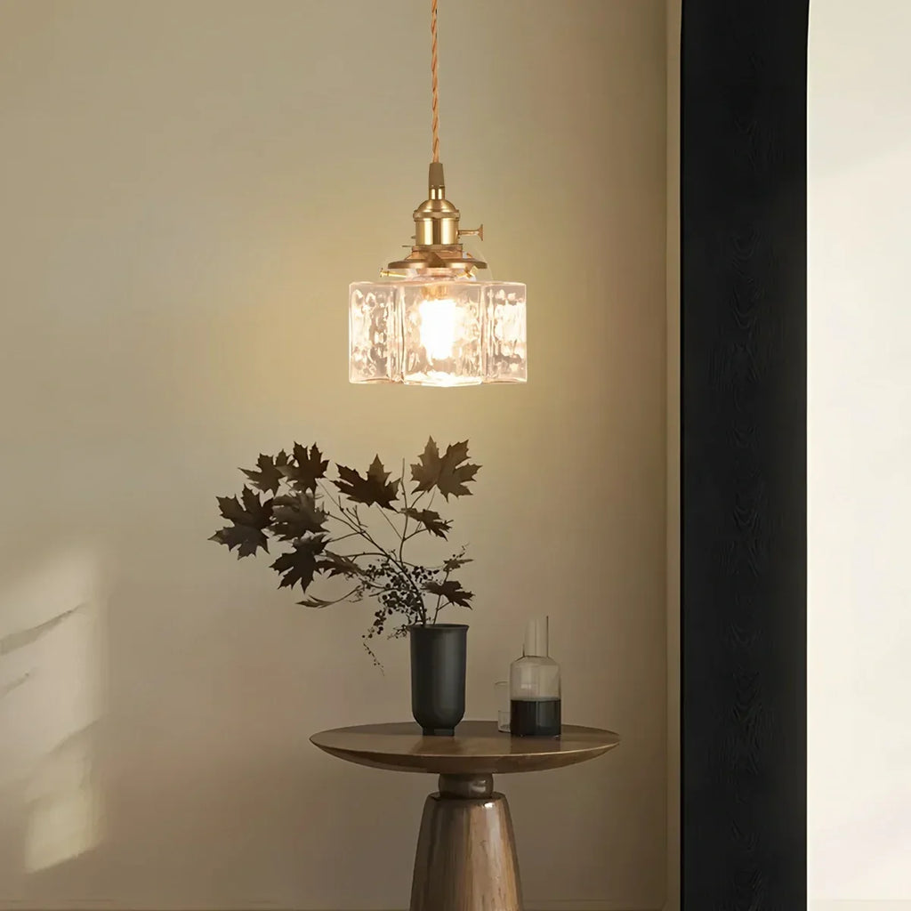 Verglas Clear Glass Pendant Light for Bedroom | Desfino