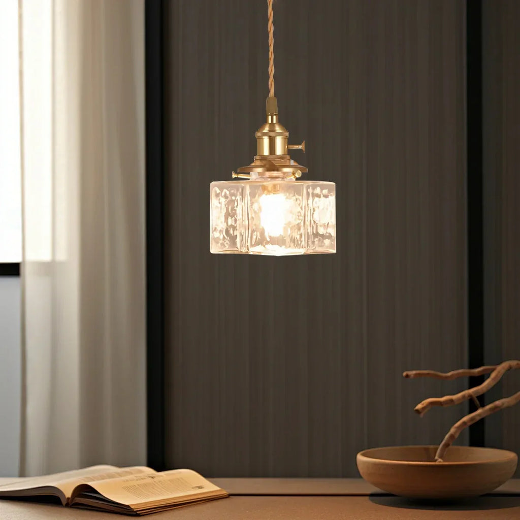 Verglas Clear Glass Pendant Light for Bedroom | Desfino