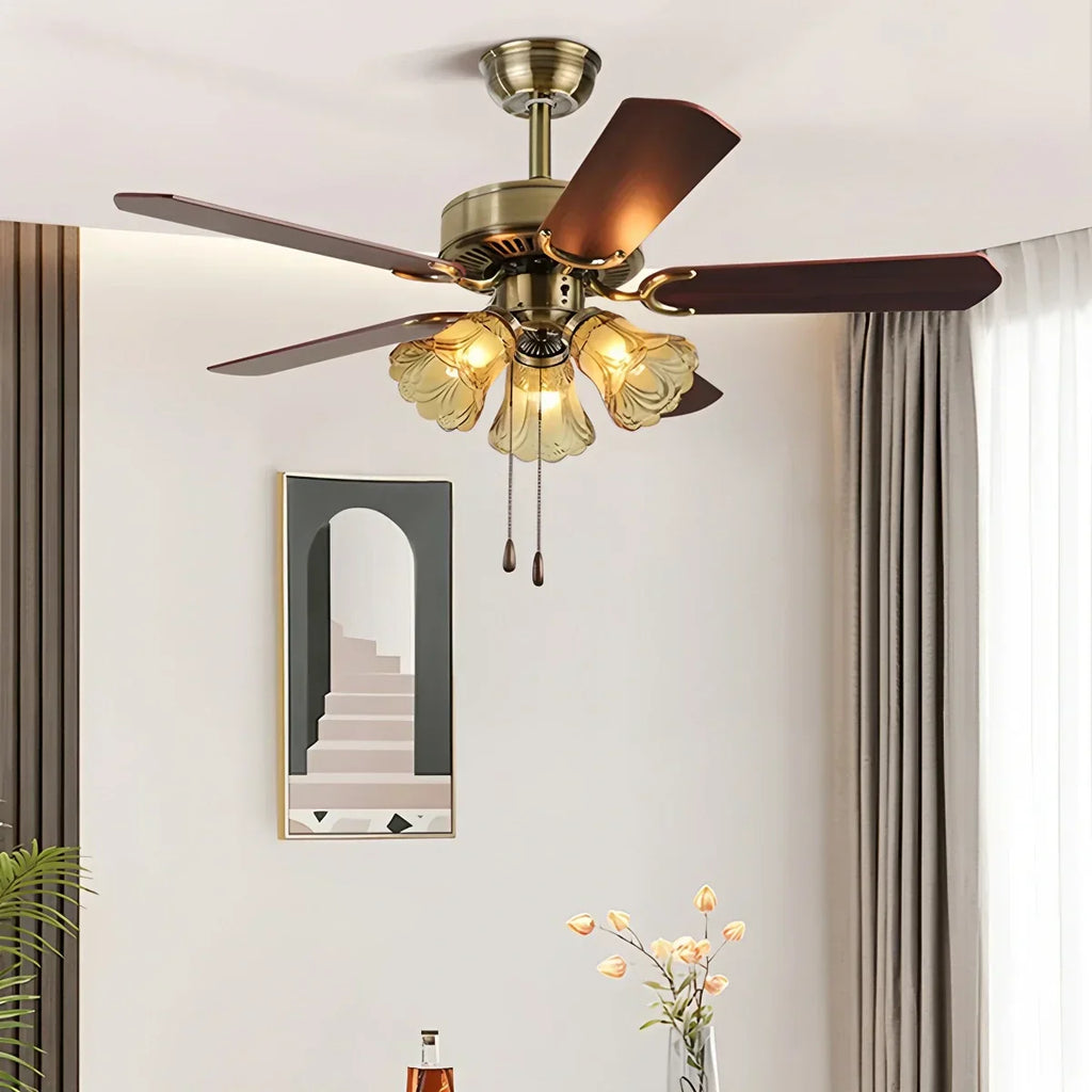 Vintage-Deckenventilator mit Licht für das Esszimmer | Desfino