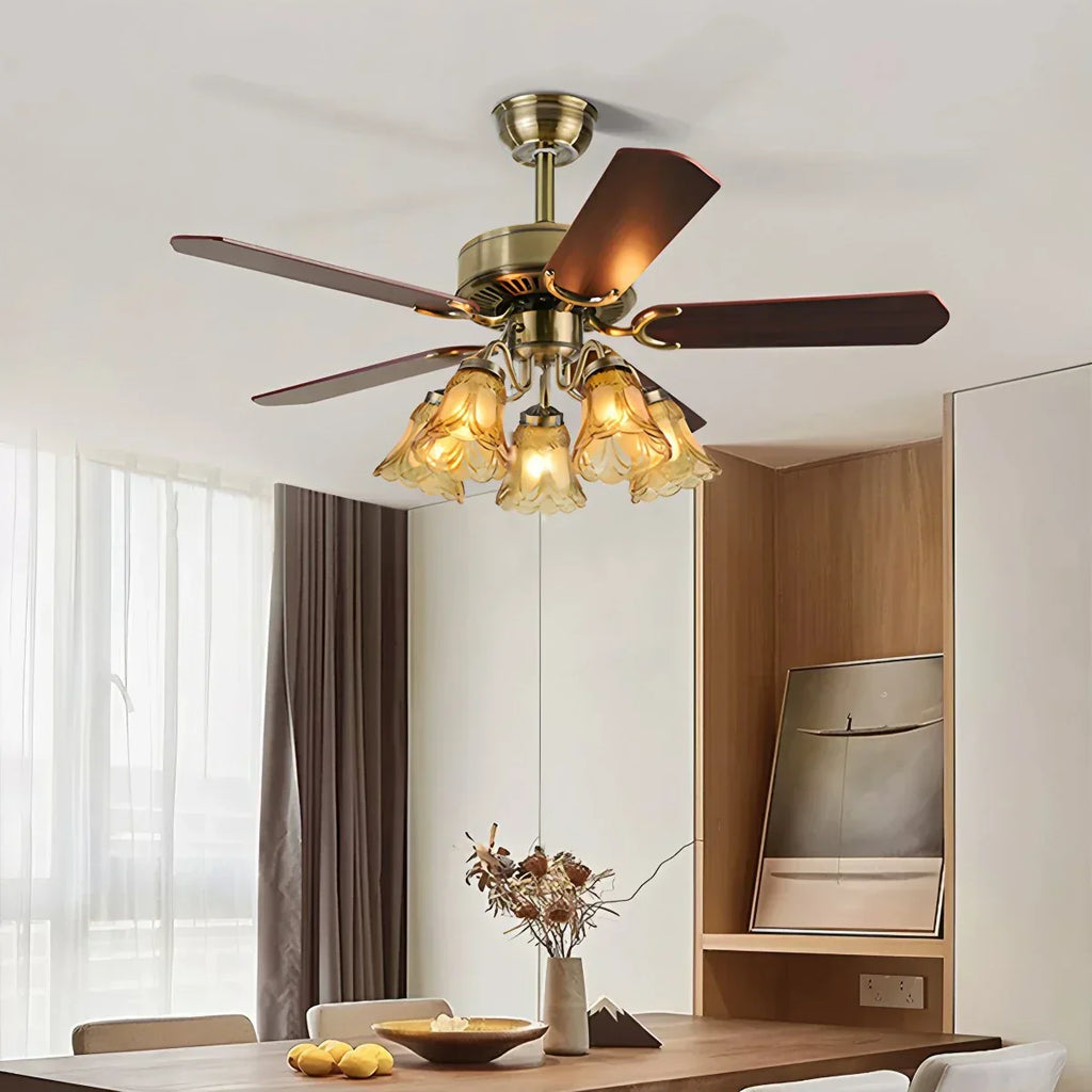 Vintage-Deckenventilator mit Licht für das Esszimmer | Desfino
