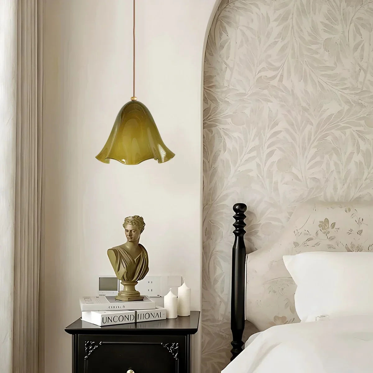 Vintage Flower Colored Glass Pendant Light | Desfino