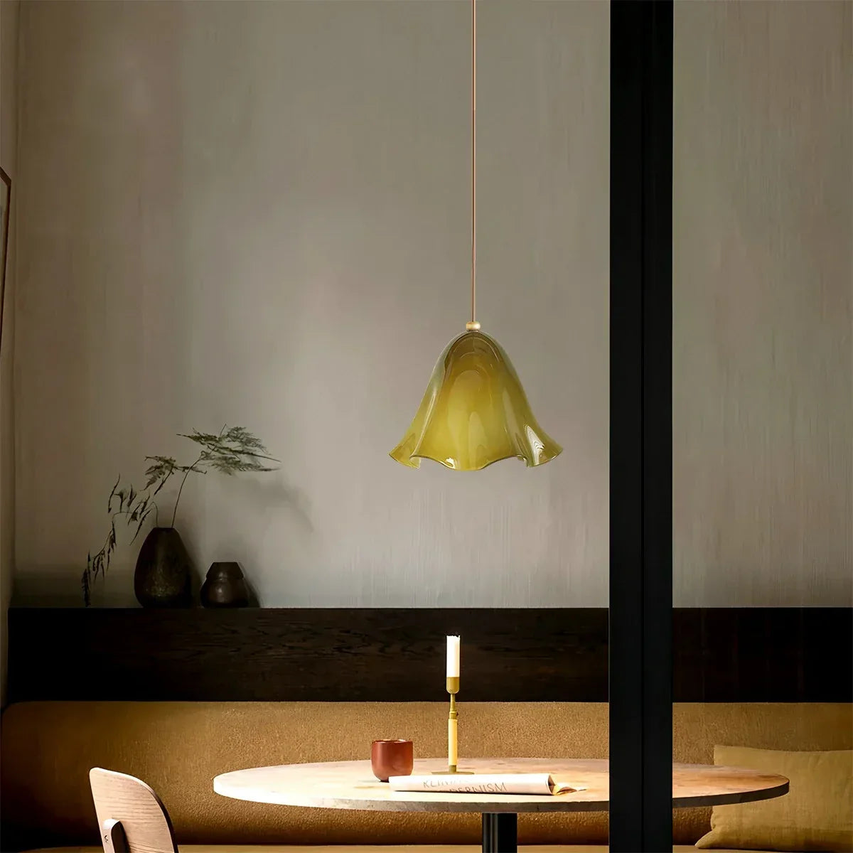 Vintage Flower Colored Glass Pendant Light | Desfino