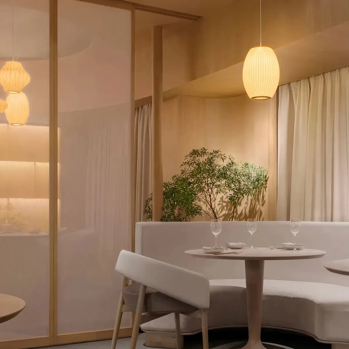 Vintage-LED-Pendelleuchte aus Seide in Laternenform | Desfino