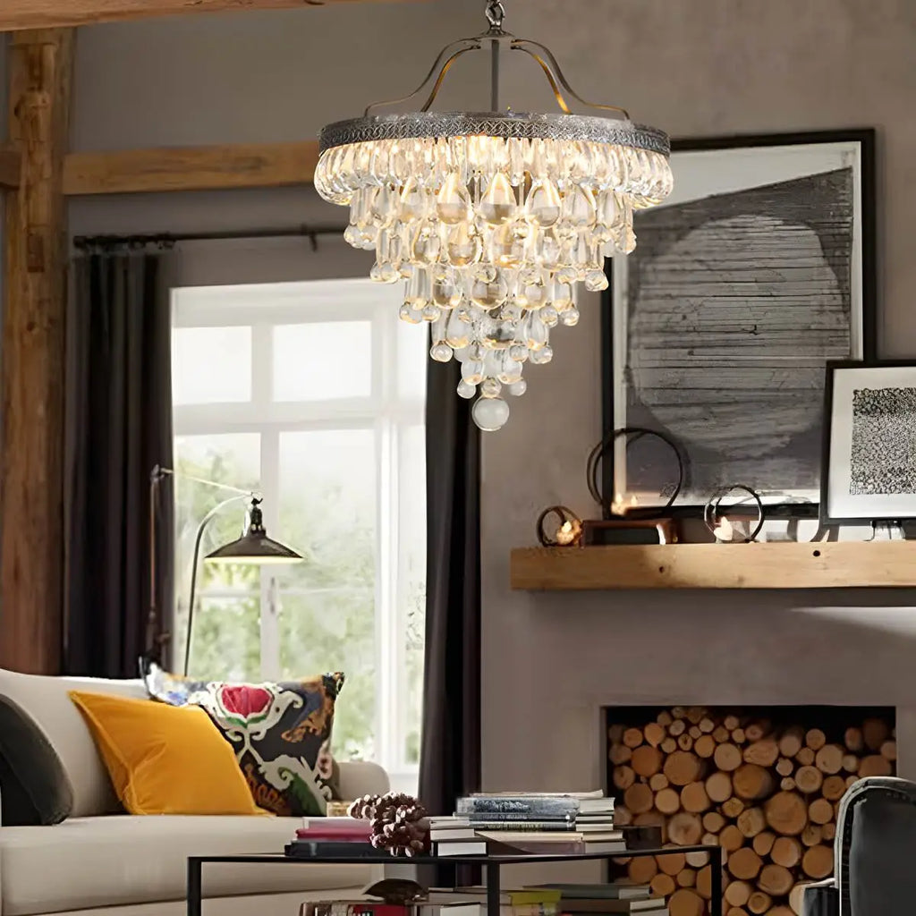 Vintage Crystal Pendent Light for Living Room | Desfino