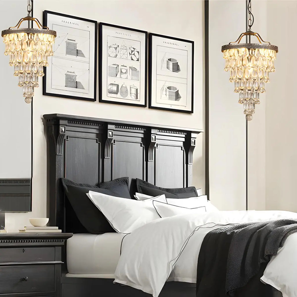 Vintage Crystal Pendent Light for Living Room | Desfino