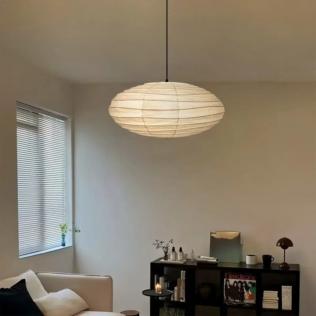 Pendelleuchte der Serie EN aus Washi-Papier für das Wohnzimmer | Desfino