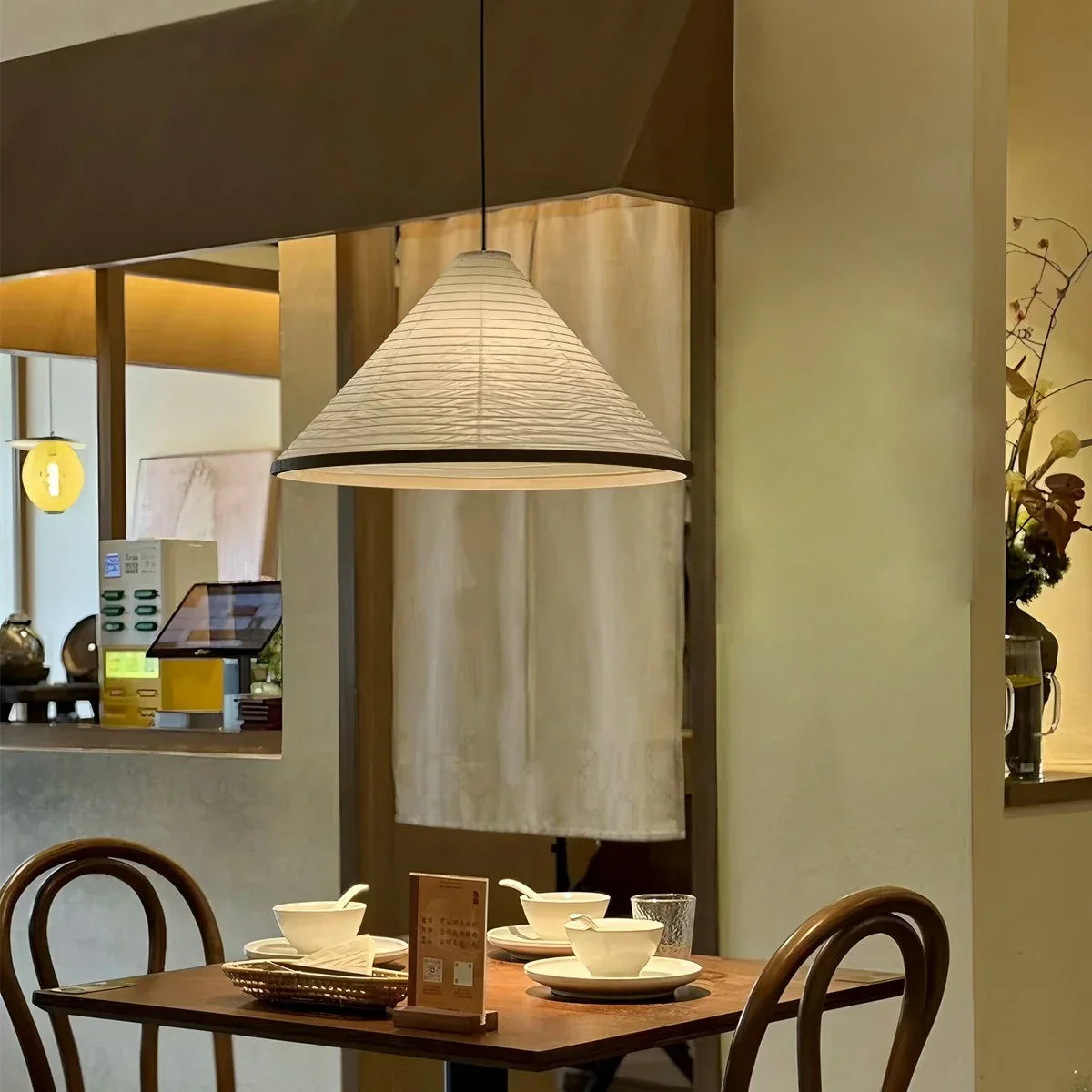 Washi Paper Hat Pendant Lamp for Dining Room | Desfino