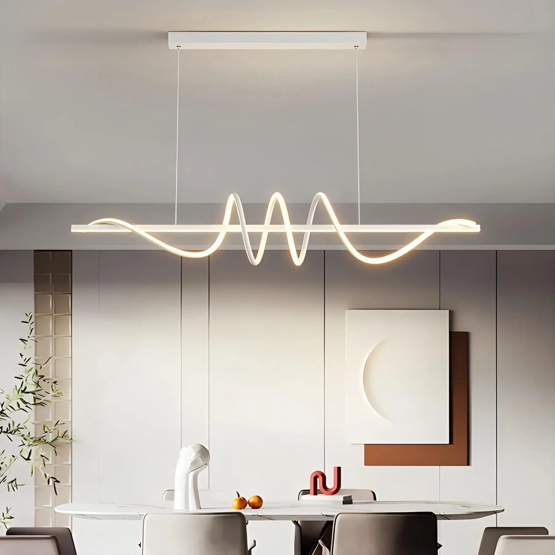 Linearer Kronleuchter Wave für das Esszimmer | Desfino