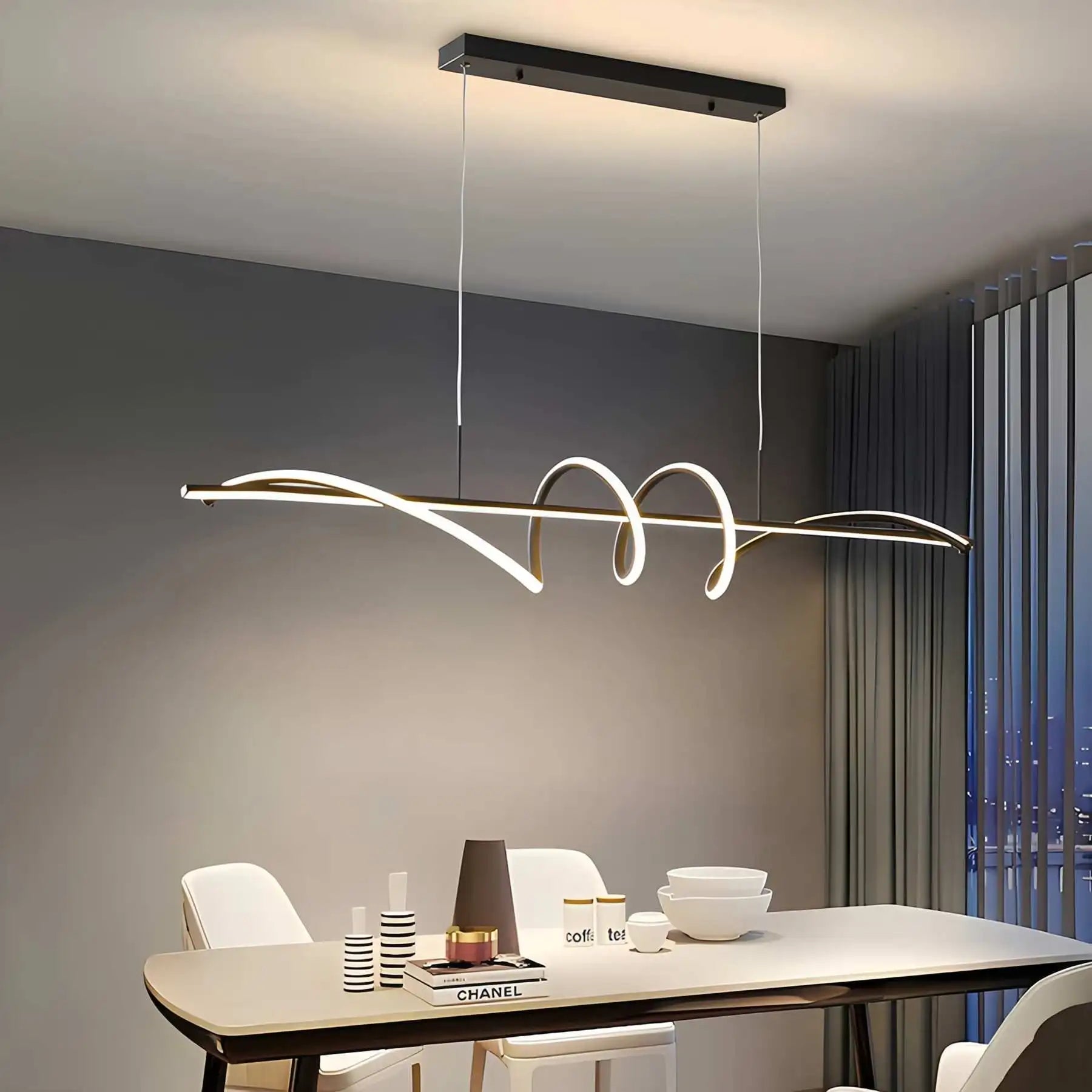 Linearer Kronleuchter Wave für das Esszimmer | Desfino
