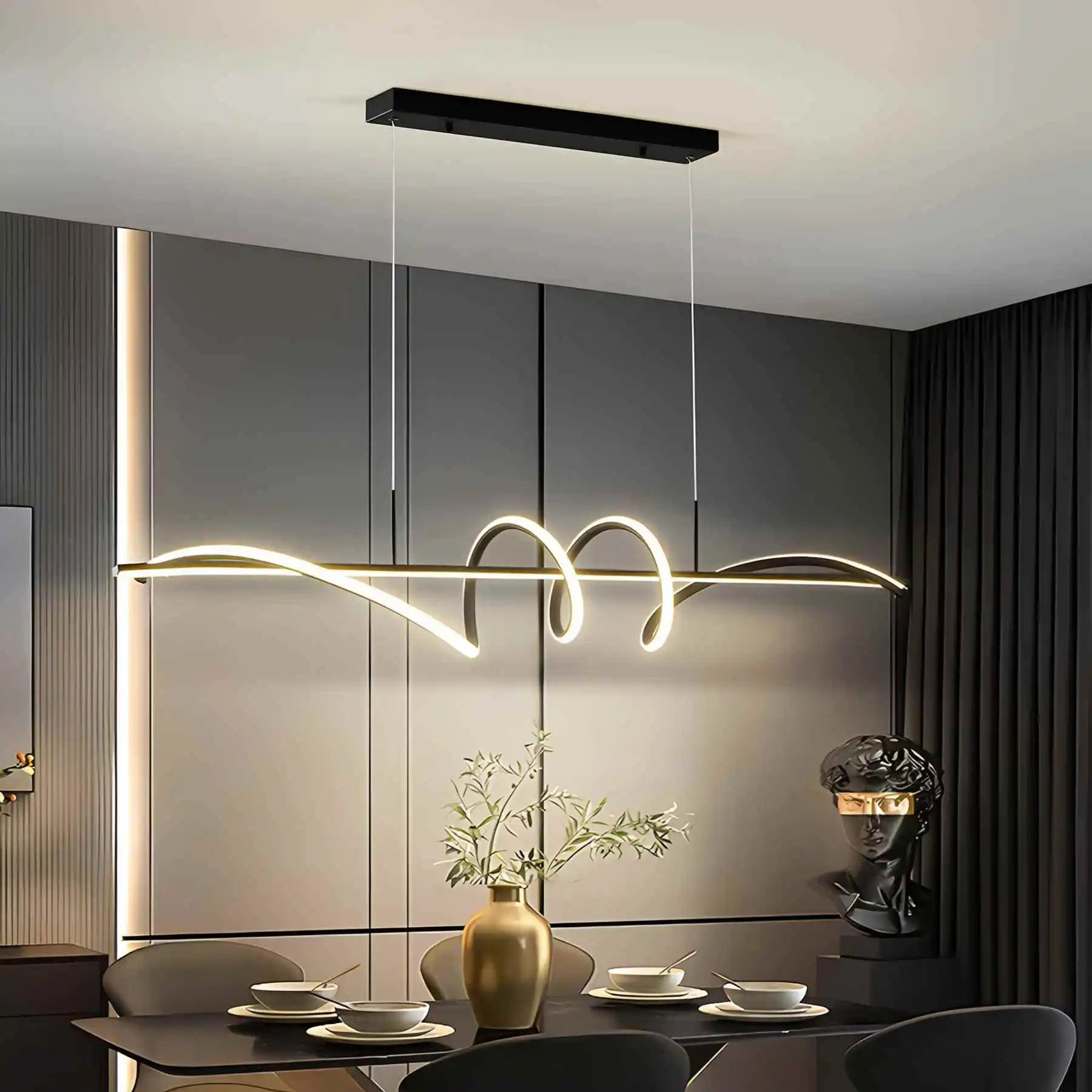 Linearer Kronleuchter Wave für das Esszimmer | Desfino